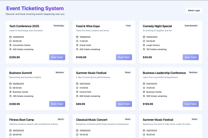 System til billetsalg af events