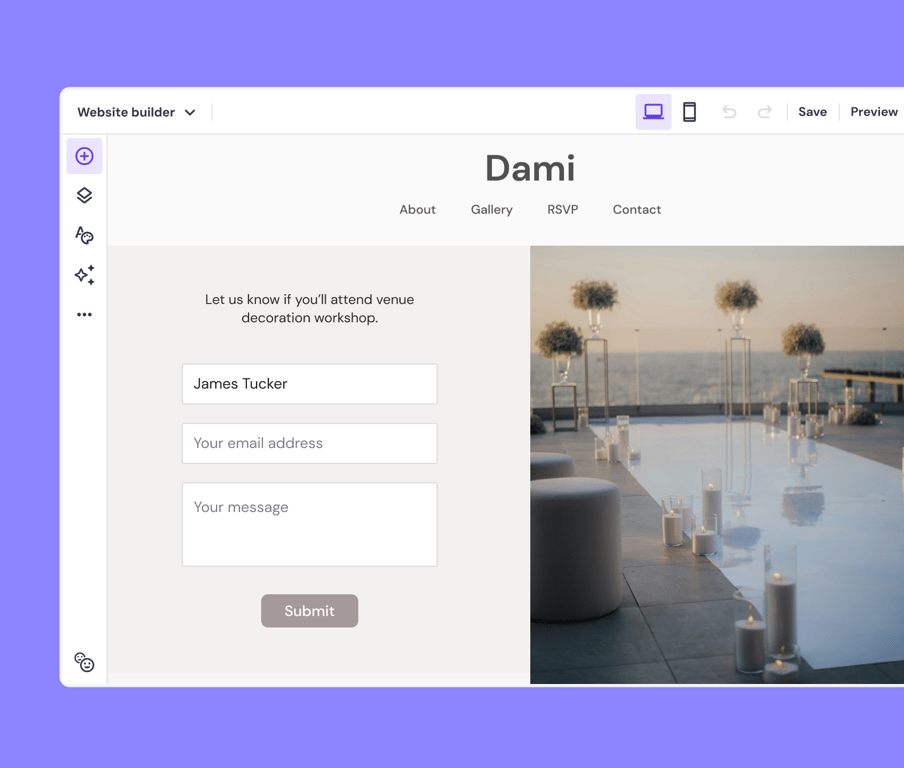 Event Website builder with AI tools