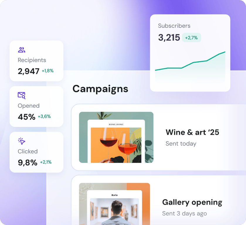 Track opens, clicks, and performance in real time—know what works instantly.