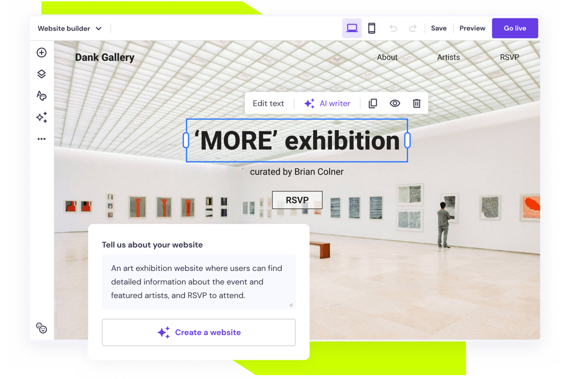 Everything you need to create a website