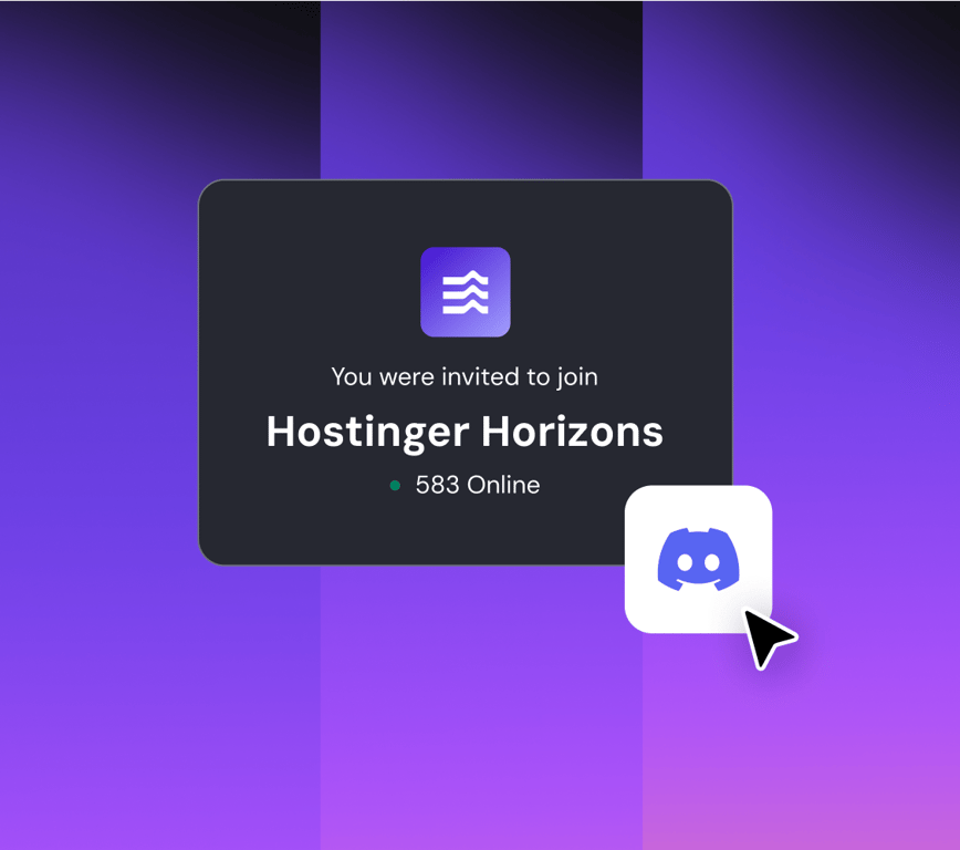 Unisciti alla community di Hostinger Horizons su Discord