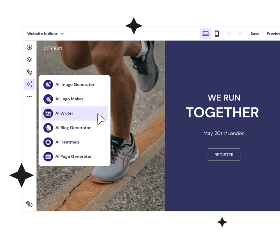 Event Website builder with AI tools