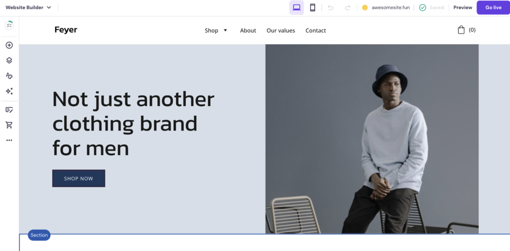 Met de drag-and-drop editor kun je je template helemaal naar wens aanpassen.