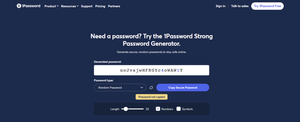 Wachtwoorden beheren via 1Password.