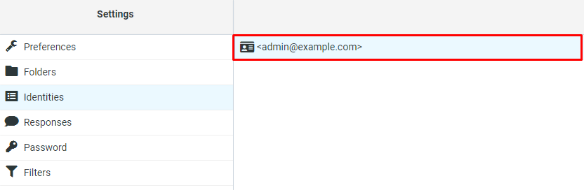 Klik op Identiteiten en kies het e-mailadres.