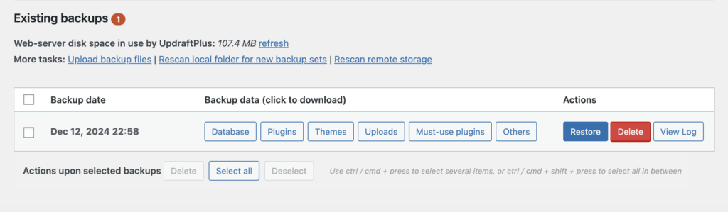 Bevestiging dat back-up is gemaakt