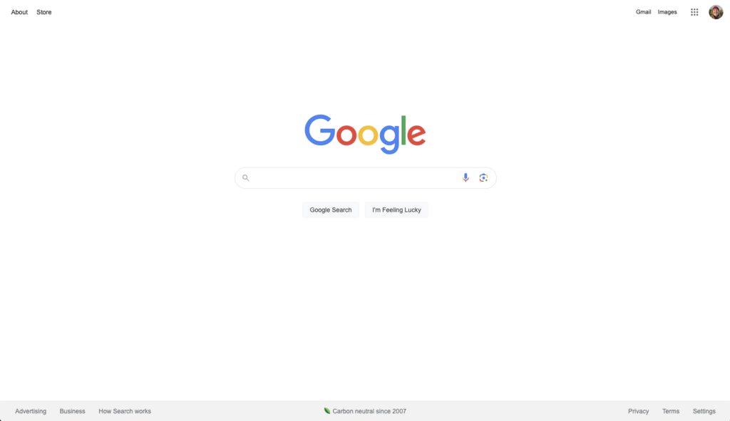 Google startpagina