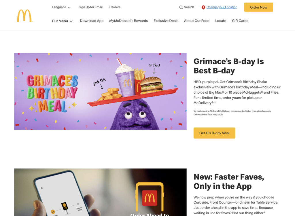 McDonald’s startpagina