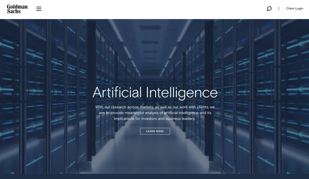 Goldman Sachs startpagina