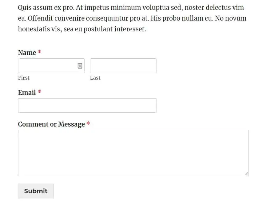 Un exemple de formulaire de contact