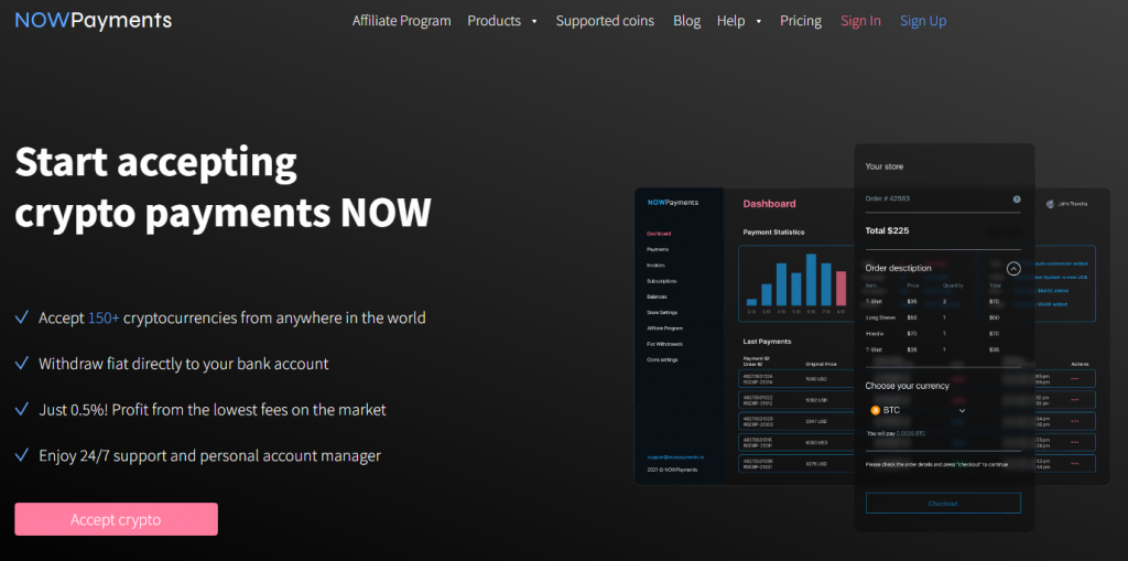 Site officiel de NOWPayments