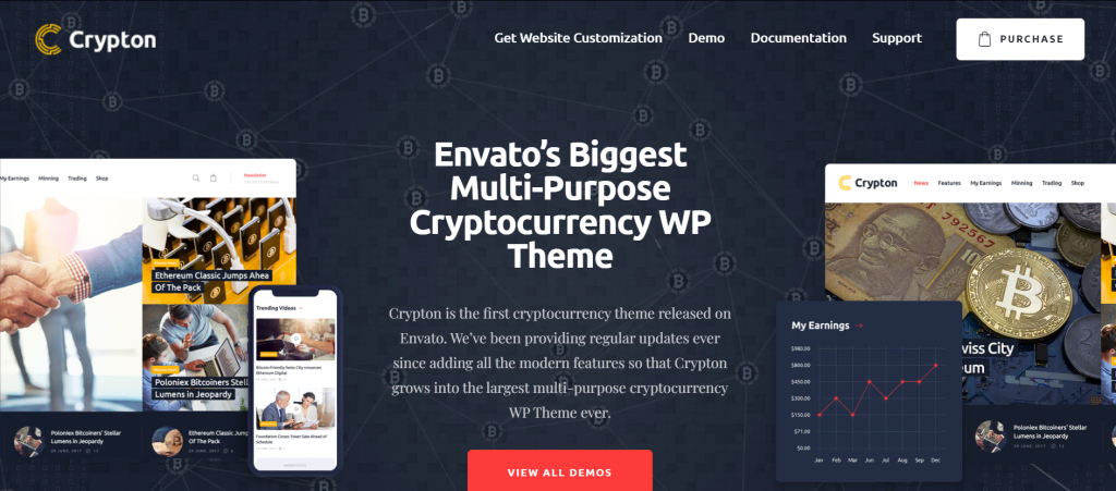 themes-crypto-wordpress La page de prévisualisation de Crypton, un thème WordPress