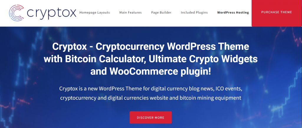 themes-crypto-wordpress La page de prévisualisation de Cryptox, un thème WordPress.