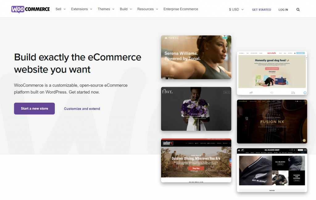 Página de inicio de WooCommerce