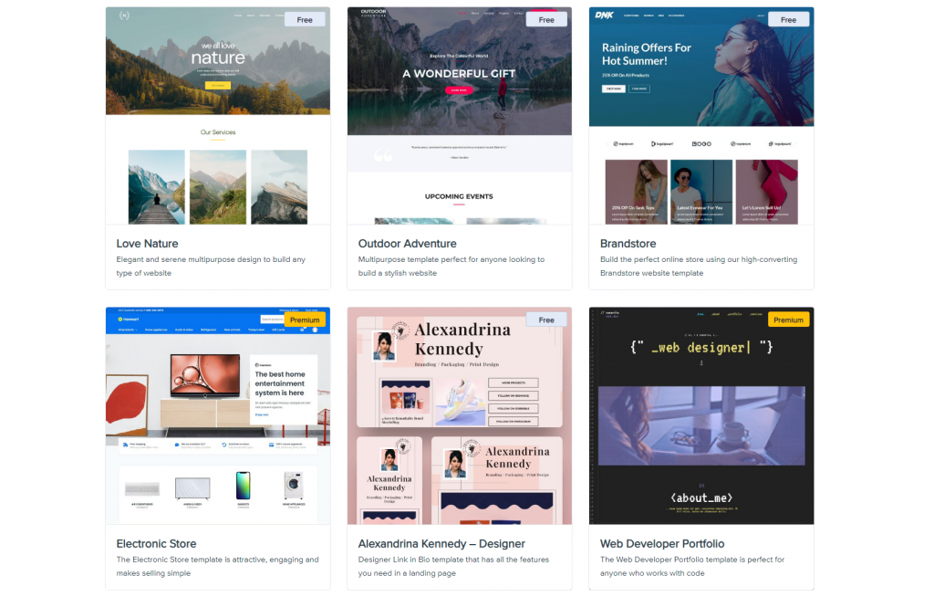 themes-wordpress-simples La sélection des templates du thème Hello Elementor