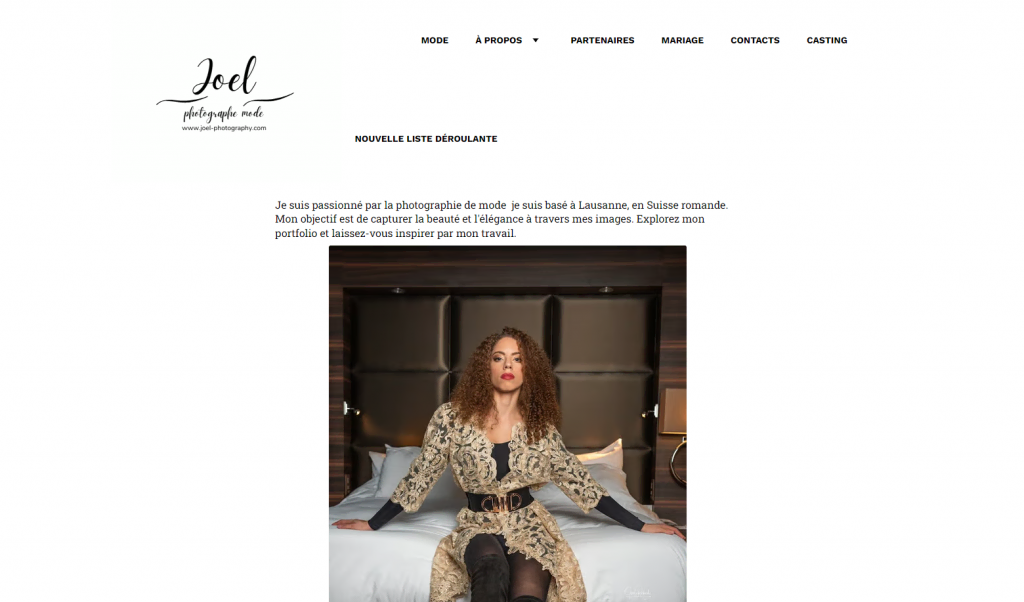 site-photographe Page d'accueil du site photographe Joel