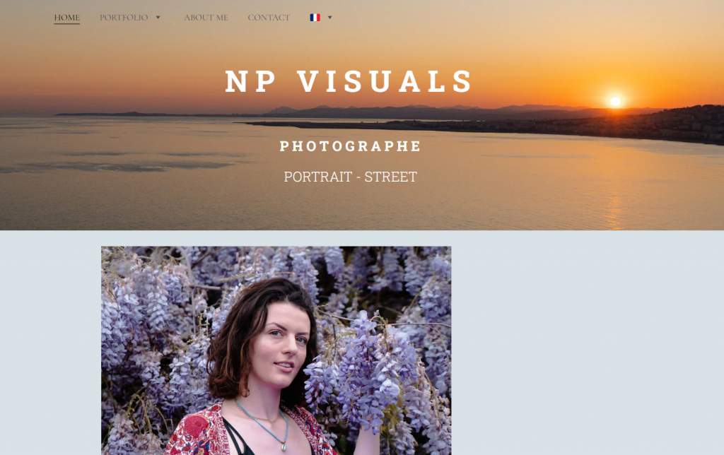 site-photographe Page d'accueil du site web NP Visuals