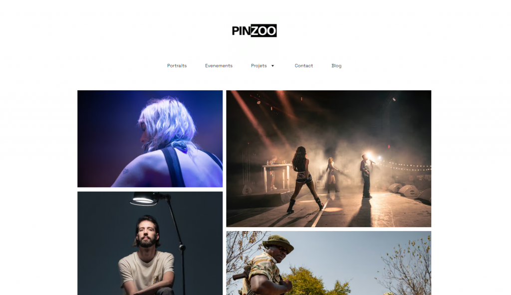 site-photographe Page d'accueil du site Pinzoo