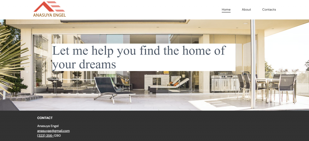 sites-pour-agents-immobiliers La page d'accueil de Anasuya Engel