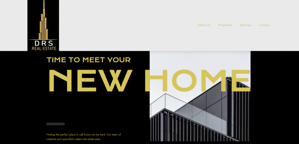 sites-pour-agents-immobiliers La page d'accueil de DRS Real Estate