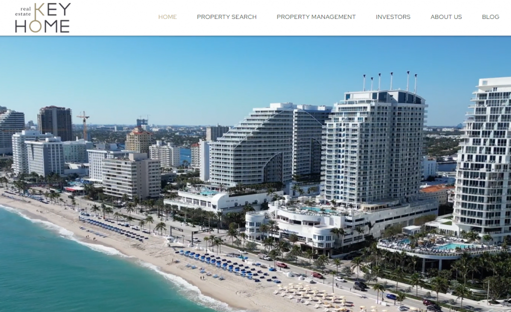 sites-pour-agents-immobiliers La page d'accueil de Key Home Real Estate