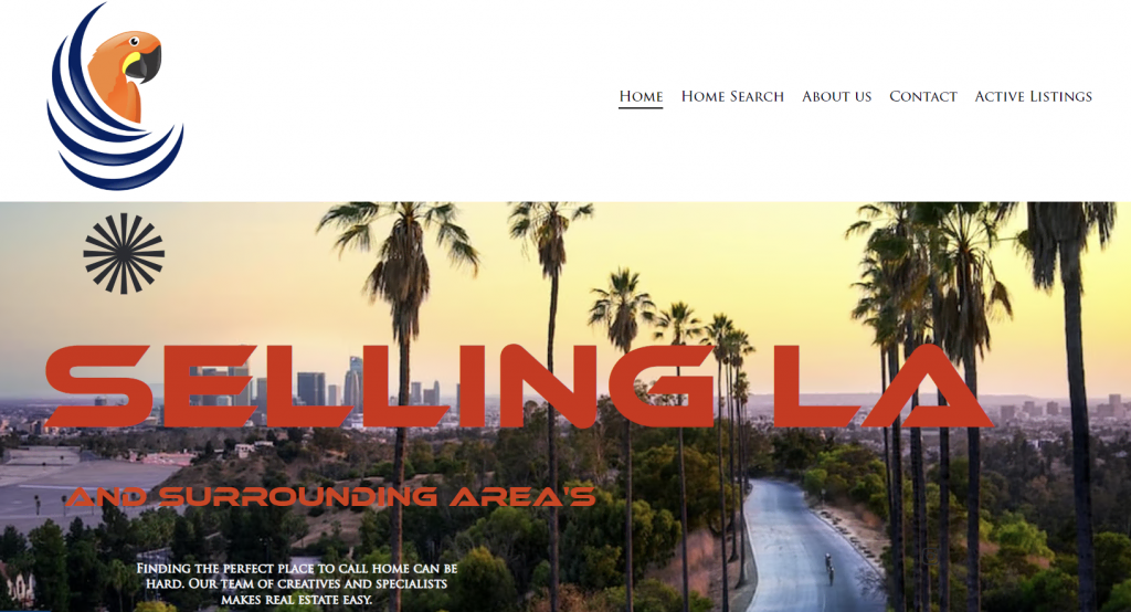 sites-pour-agents-immobiliers La page d'accueil de Parrot Real Estate