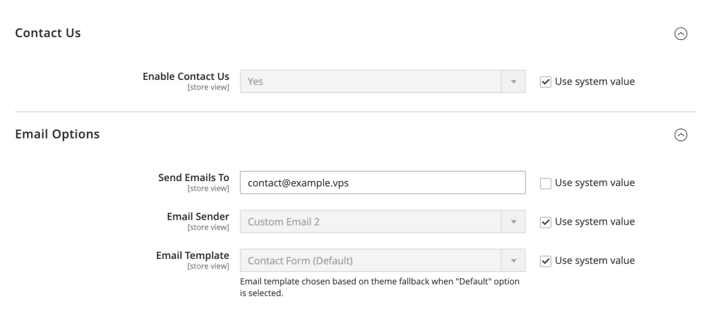 Cómo habilitar la página Contáctenos en Magento 2